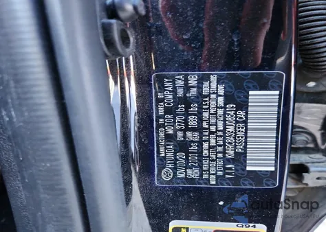 2021 Hyundai Venue Sel from USA, damaged, VIN KMHRC8A39MU085419